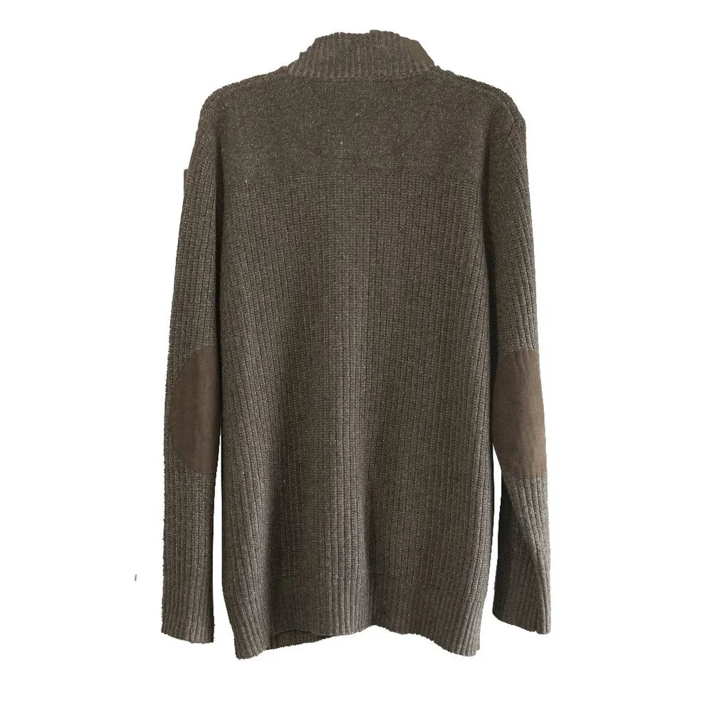Elbow Patch Wool Cardigan Sweater